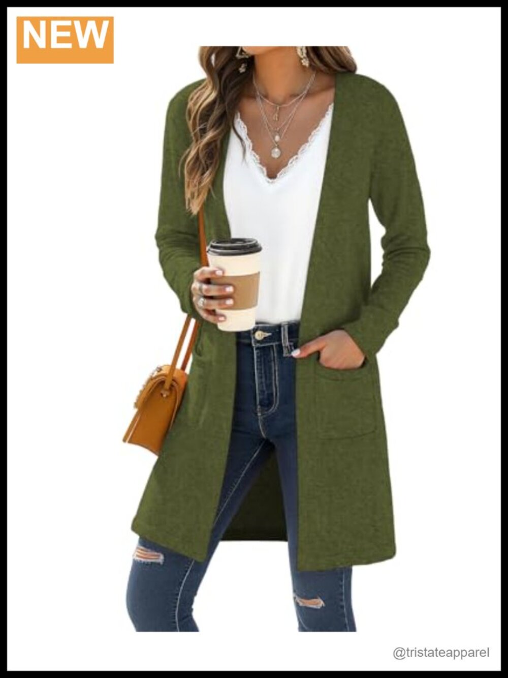 Women's Long Knit Cardigan Sweater Open Front with Pockets